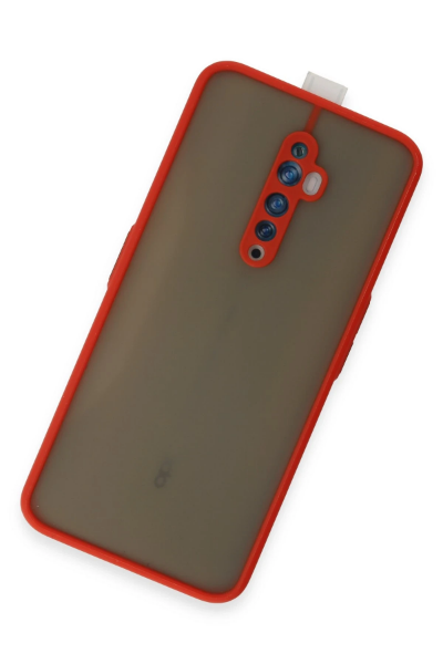 Newface Oppo Reno 2Z Kılıf Montreal Silikon Kapak - Kırmızı resmi