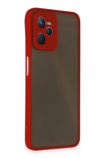 Newface Realme C35 Kılıf Montreal Silikon Kapak - Kırmızı resmi