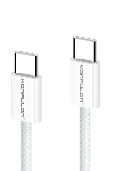 Konfulon DC82 1M 60W Type-C to Type-C PD Hızlı Şarj Kablo - Beyaz resmi