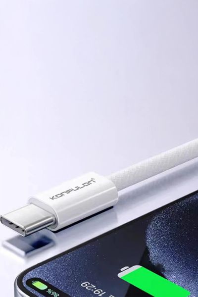 Konfulon DC82 1M 60W Type-C to Type-C PD Hızlı Şarj Kablo - Beyaz resmi