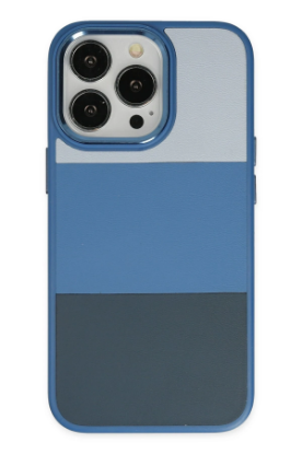 Newface iPhone 14 Pro Max Kılıf King Kapak - Açık Mavi-Lacivert resmi