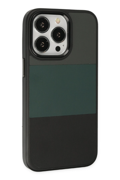 Newface iPhone 14 Pro Max Kılıf King Kapak - Gri-Siyah resmi