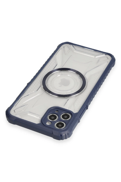 Newface iPhone 11 Pro Kılıf Prag Magneticsafe Kapak - Lacivert resmi