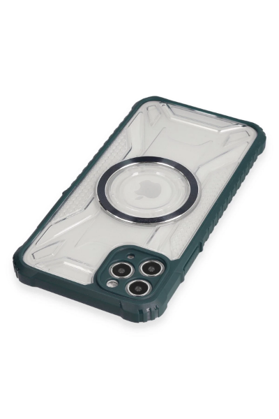 Newface iPhone 11 Pro Kılıf Prag Magneticsafe Kapak - Koyu Yeşil resmi