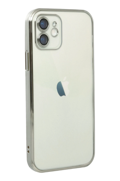 Newface iPhone 12 Kılıf Razer Lensli Silikon - Gümüş resmi