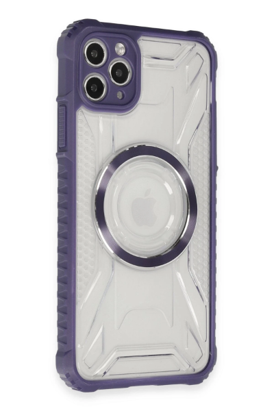 Newface iPhone 11 Pro Max Kılıf Prag Magneticsafe Kapak - Derin Mor resmi