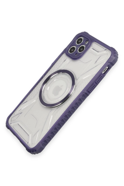 Newface iPhone 11 Pro Max Kılıf Prag Magneticsafe Kapak - Derin Mor resmi