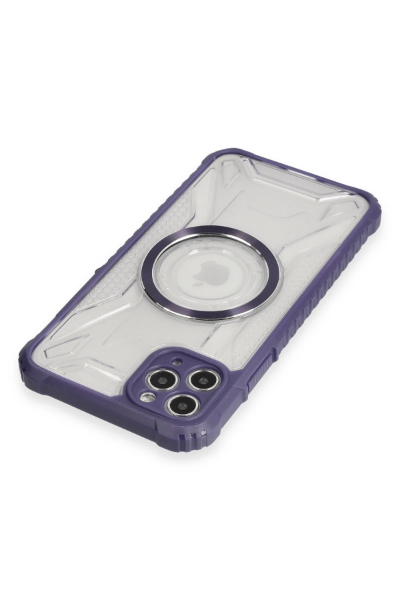 Newface iPhone 11 Pro Max Kılıf Prag Magneticsafe Kapak - Derin Mor resmi