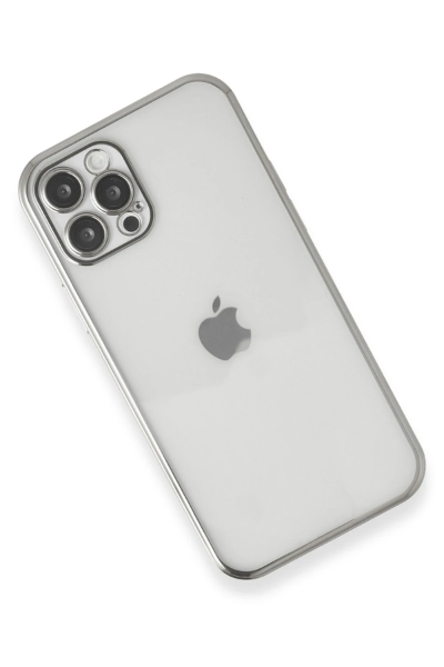 Newface iPhone 12 Pro Kılıf Razer Lensli Silikon - Gümüş resmi