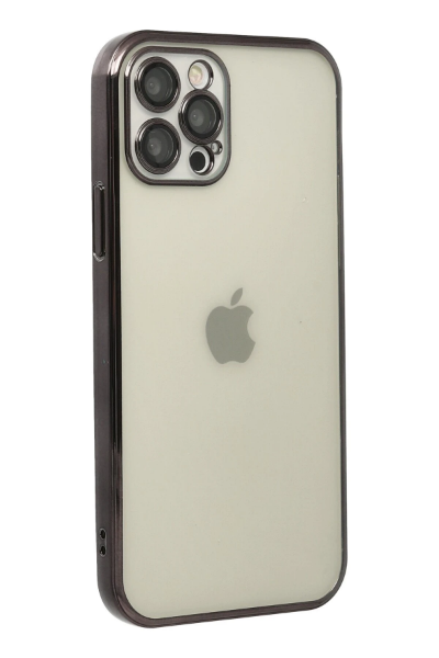 Newface iPhone 12 Pro Max Kılıf Razer Lensli Silikon - Siyah resmi