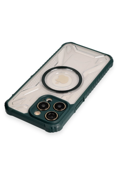 Newface iPhone 12 Pro Kılıf Prag Magneticsafe Kapak - Koyu Yeşil resmi