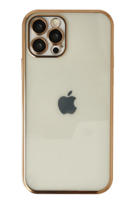 Newface iPhone 12 Pro Max Kılıf Razer Lensli Silikon - Gold resmi