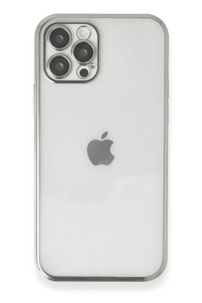 Newface iPhone 12 Pro Max Kılıf Razer Lensli Silikon - Gümüş resmi