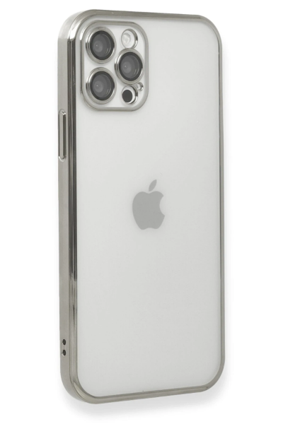 Newface iPhone 12 Pro Max Kılıf Razer Lensli Silikon - Gümüş resmi