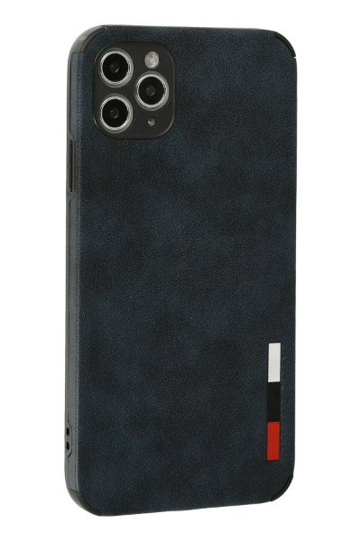 Newface iPhone 11 Pro Max Kılıf Loop Deri Silikon - Lacivert resmi