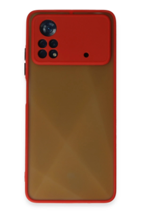 Newface Xiaomi Poco X4 Pro 5G Kılıf Montreal Silikon Kapak - Kırmızı resmi