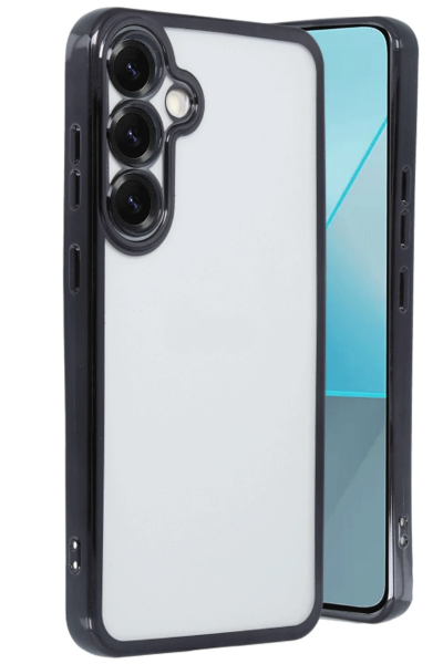 Newface Samsung Galaxy S25 Kılıf Razer Lensli Silikon - Siyah resmi