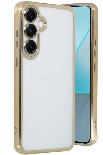 Newface Samsung Galaxy S25 Kılıf Razer Lensli Silikon - Gold resmi