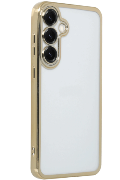Newface Samsung Galaxy S25 Kılıf Razer Lensli Silikon - Gold resmi