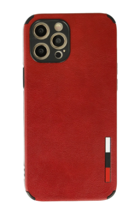 Newface iPhone 12 Pro Max Kılıf Loop Deri Silikon - Kırmızı resmi