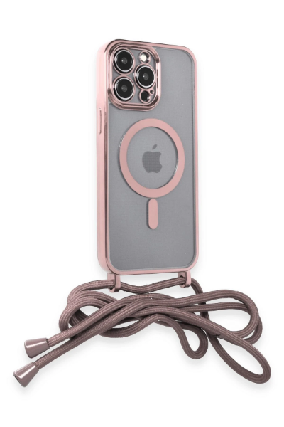 Newface iPhone 12 Pro Kılıf Divo Lazer Askılı Magsafe Kapak - Pembe resmi