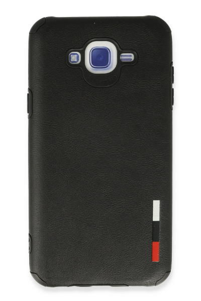 Newface Samsung Galaxy J7 Kılıf Loop Deri Silikon - Siyah resmi