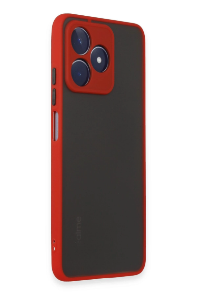 Newface Realme C53 Kılıf Montreal Silikon Kapak - Kırmızı resmi