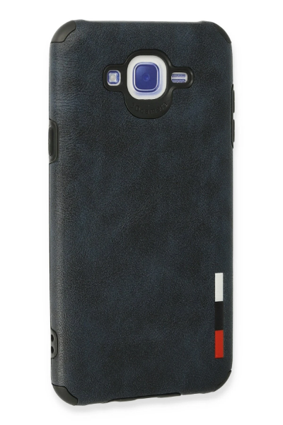Newface Samsung Galaxy J7 Kılıf Loop Deri Silikon - Lacivert resmi