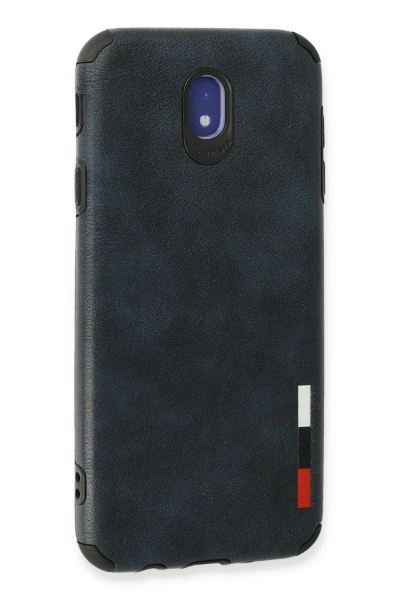 Newface Samsung Galaxy J7 Pro / J730 Kılıf Loop Deri Silikon - Lacivert resmi