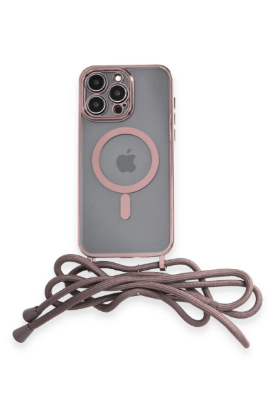 Newface iPhone 13 Pro Kılıf Divo Lazer Askılı Magsafe Kapak - Pembe resmi