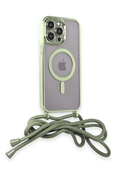 Newface iPhone 13 Pro Kılıf Divo Lazer Askılı Magsafe Kapak - Koyu Yeşil resmi