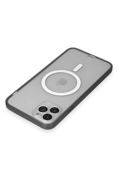 Newface iPhone 11 Pro Max Kılıf Grand Magneticsafe Kapak - Siyah resmi