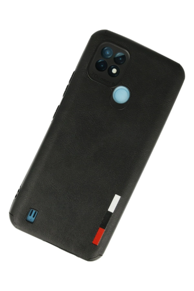 Newface Realme C21 Kılıf Loop Deri Silikon - Siyah resmi