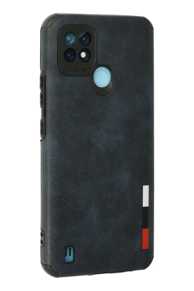 Newface Realme C21 Kılıf Loop Deri Silikon - Lacivert resmi