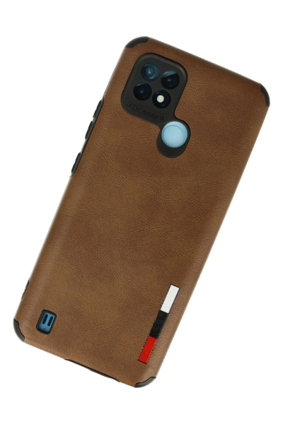 Newface Realme C21 Kılıf Loop Deri Silikon - Kahverengi resmi