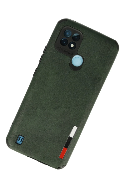 Newface Realme C21 Kılıf Loop Deri Silikon - Yeşil resmi