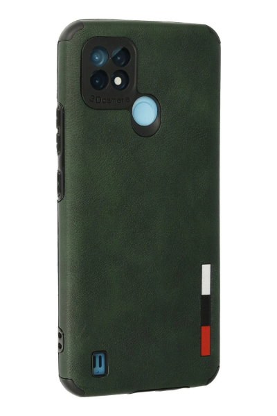 Newface Realme C21 Kılıf Loop Deri Silikon - Yeşil resmi