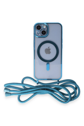 Newface iPhone 14 Kılıf Divo Lazer Askılı Magsafe Kapak - Sierra Blue resmi