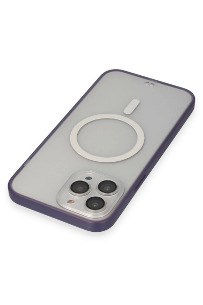 Newface iPhone 14 Pro Max Kılıf Grand Magneticsafe Kapak - Mor resmi