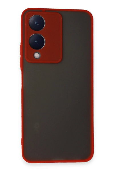 Newface Vivo Y17S Kılıf Montreal Silikon Kapak - Kırmızı resmi