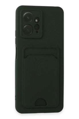 Newface Xiaomi Redmi Note 12 4G Kılıf Kelvin Kartvizitli Silikon - Koyu Yeşil resmi