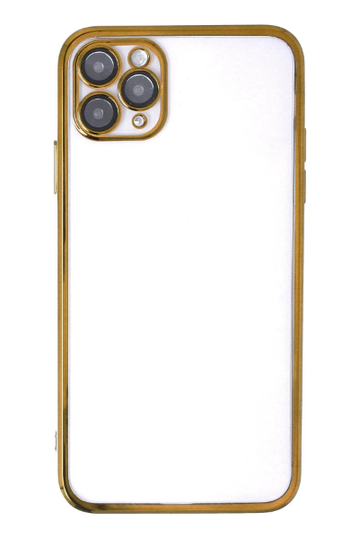 Newface iPhone 11 Pro Max Kılıf Razer Lensli Silikon - Gold resmi