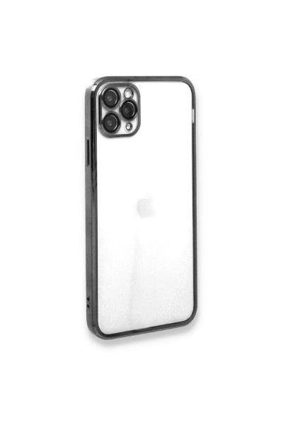 Newface iPhone 11 Pro Max Kılıf Razer Lensli Silikon - Gümüş resmi