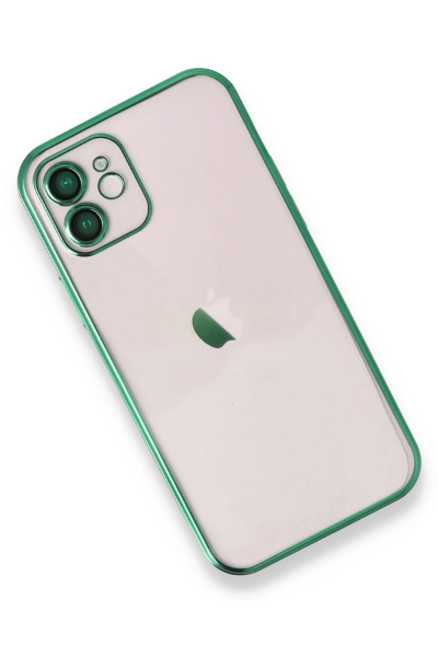 Newface iPhone 12 Kılıf Razer Lensli Silikon - Yeşil resmi