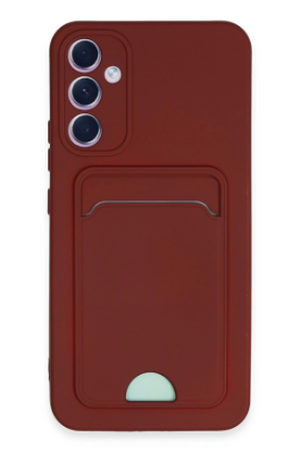 Newface Samsung Galaxy A34 5G Kılıf Kelvin Kartvizitli Silikon - Bordo resmi