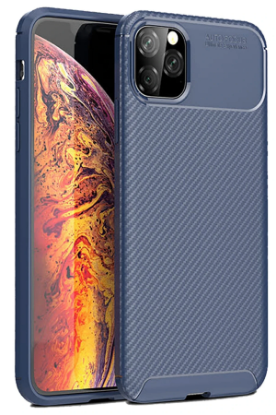 Newface iPhone 11 Pro Max Kılıf Auto Focus Karbon Kapak - Lacivert resmi