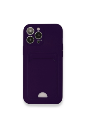 Newface iPhone 12 Pro Max Kılıf Kelvin Kartvizitli Silikon - Derin Mor resmi