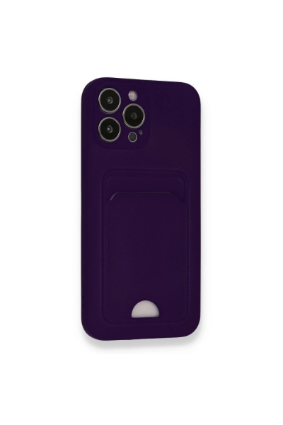 Newface iPhone 12 Pro Max Kılıf Kelvin Kartvizitli Silikon - Derin Mor resmi