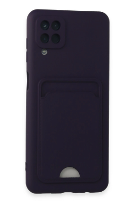 Newface Samsung Galaxy A12 Kılıf Kelvin Kartvizitli Silikon - Derin Mor resmi