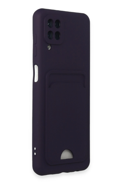 Newface Samsung Galaxy A12 Kılıf Kelvin Kartvizitli Silikon - Derin Mor resmi